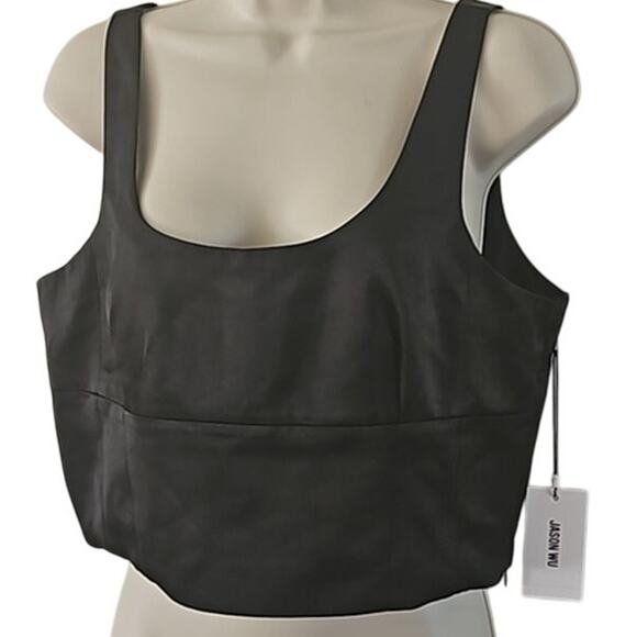 Jason Wu Women’s Black Satin Crop Top – Size Large – Style WX6561-6PA – NWT - Picture 4 of 6